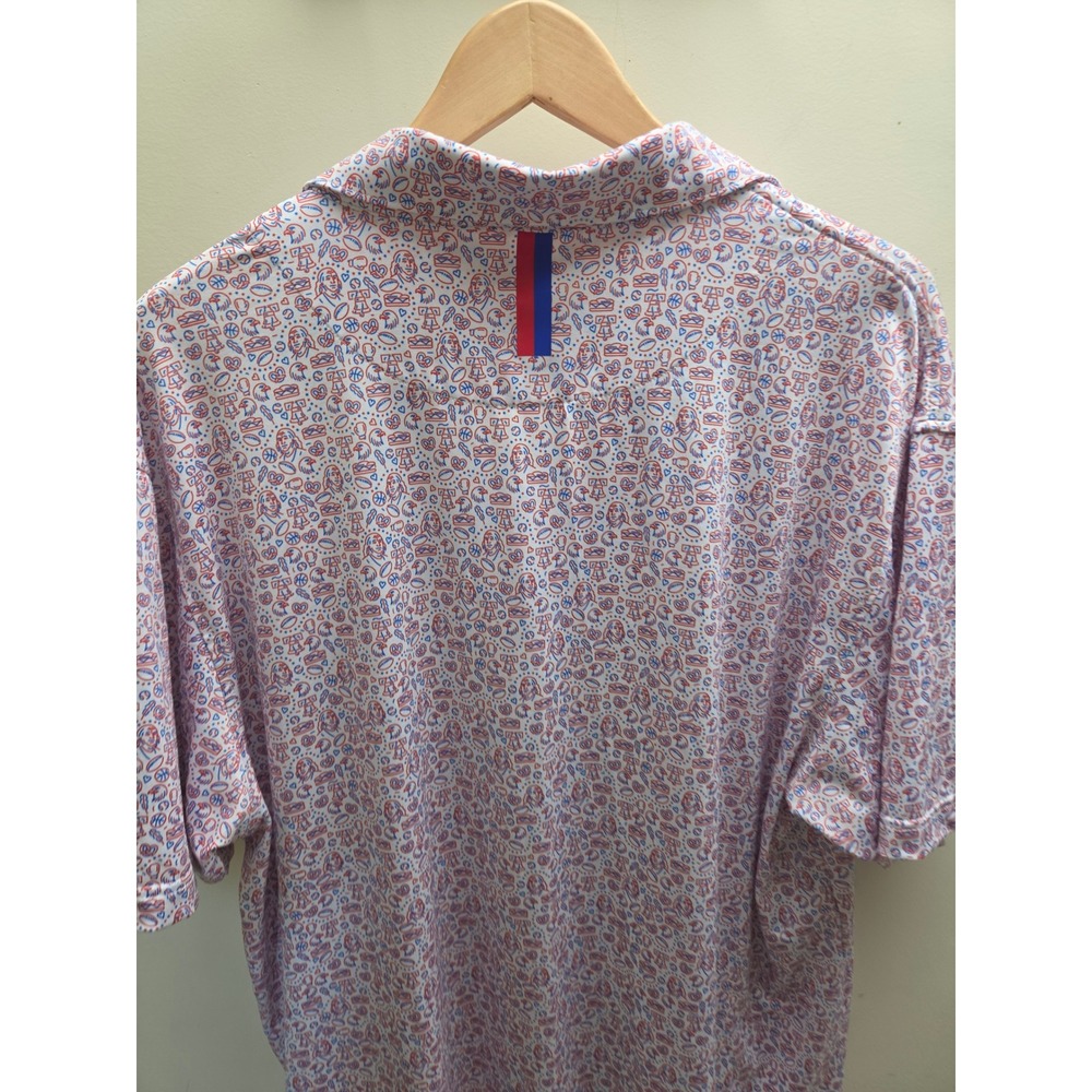 Rhoback Mens XL Philadelphia Liberty Bell Novelty Print Performance Golf Polo - Picture 7 of 8